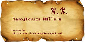 Manojlovics Násfa névjegykártya